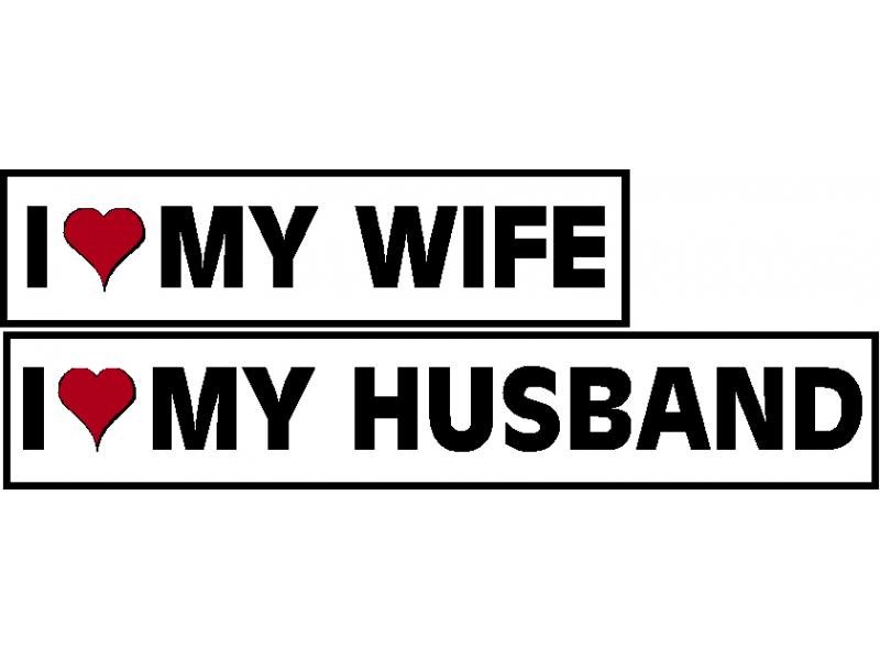 I love my wife or I love my husband Decal.